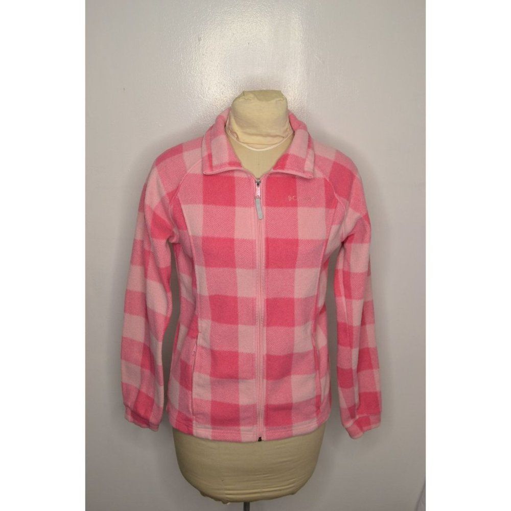 Columbia Girls XL(18-20) Pink Plaid Full Front Zip Fleece Jacket